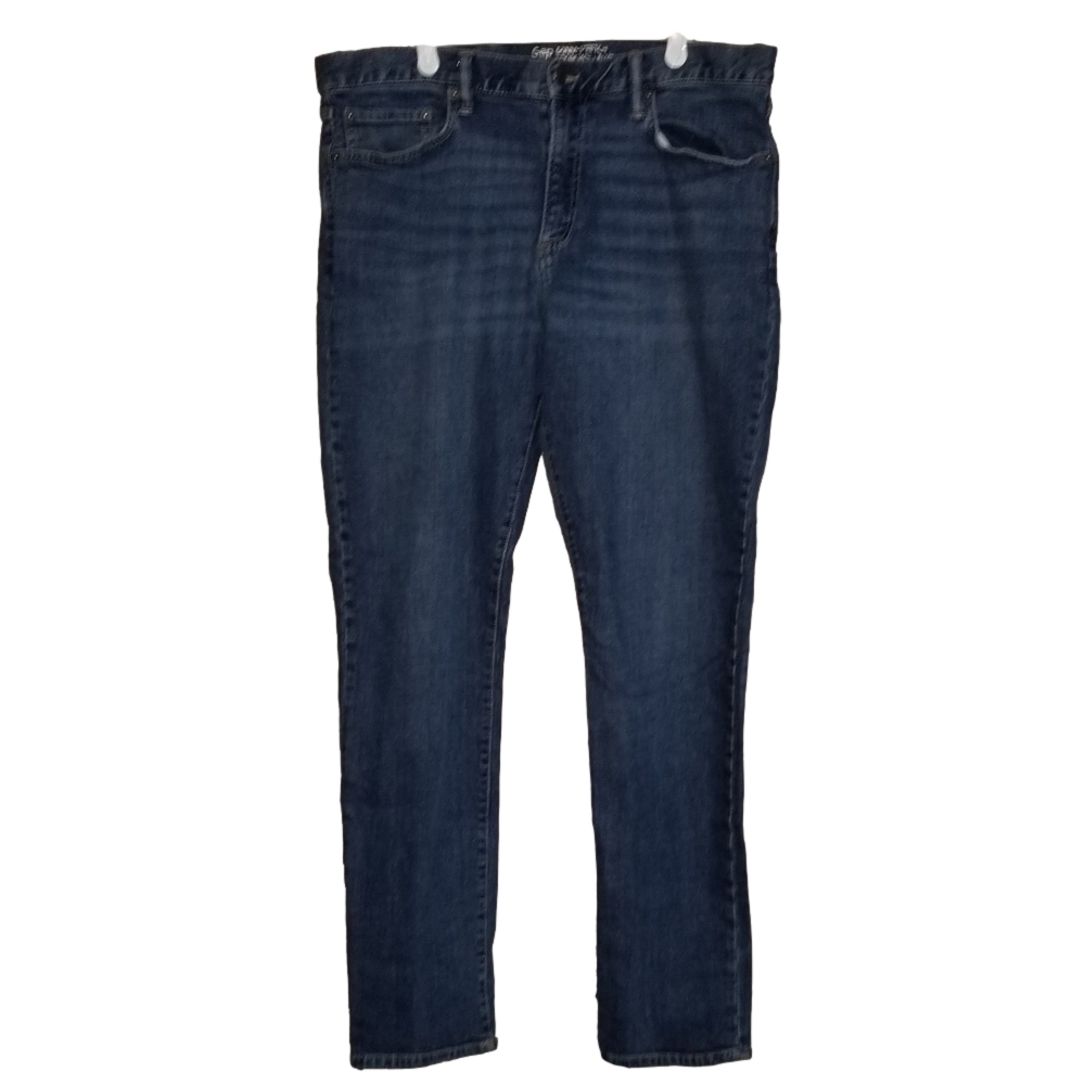 Gap Jeans Skinny Dusted Dusty Indigo Stretch Straight Leg Label Reads Size 36x32
